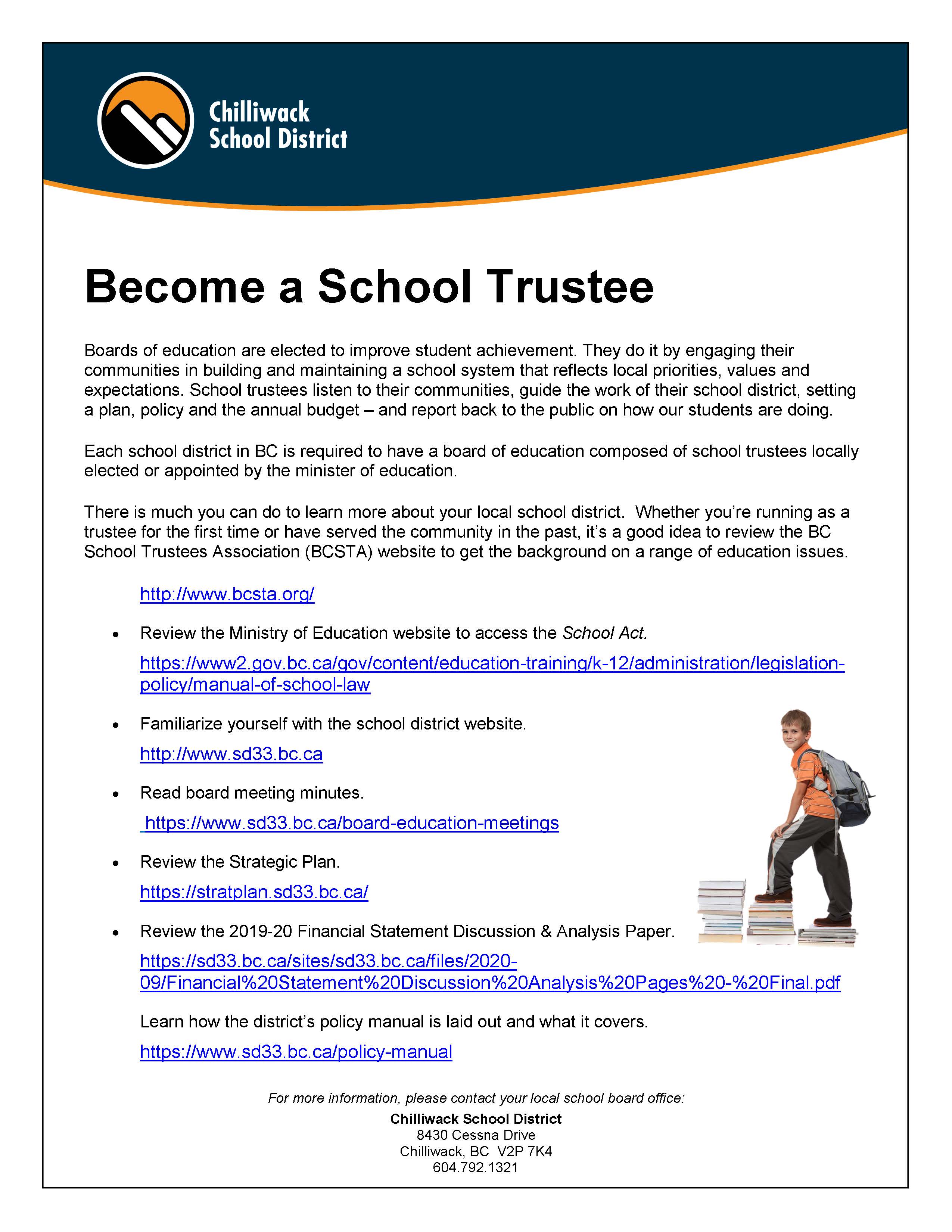Become a School Trustee Flyer