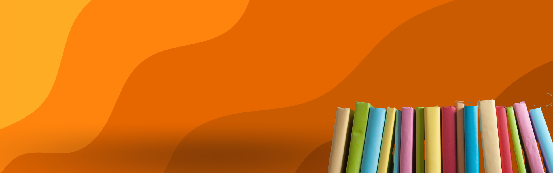 books on orange background
