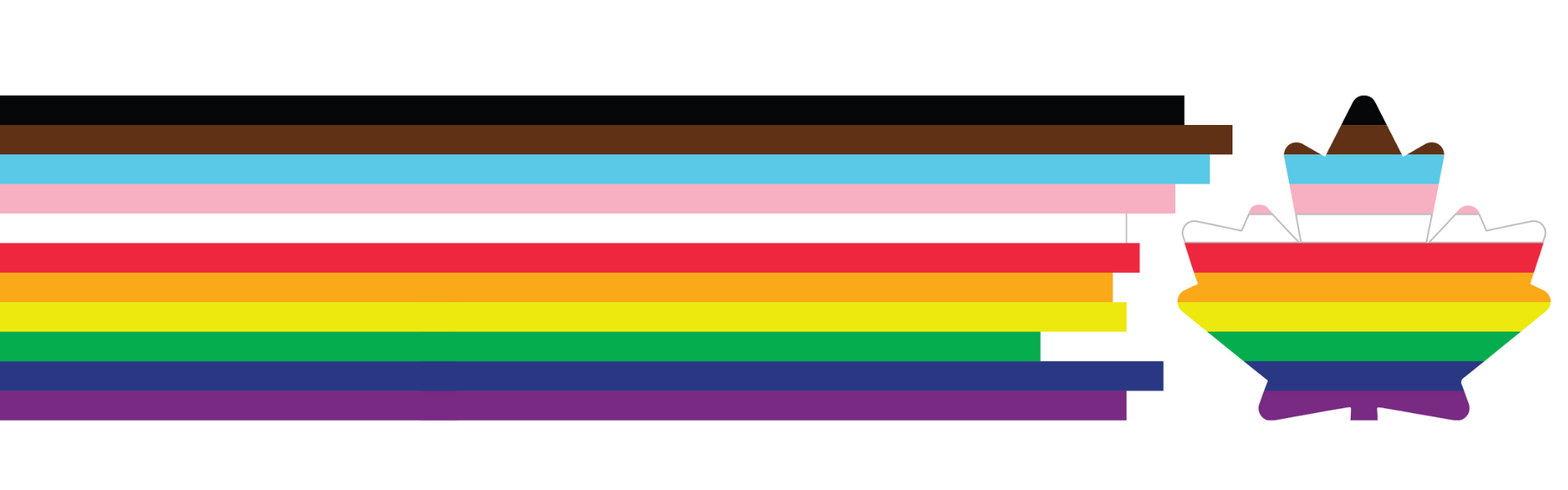 Pride flag and rainbow maple leaf
