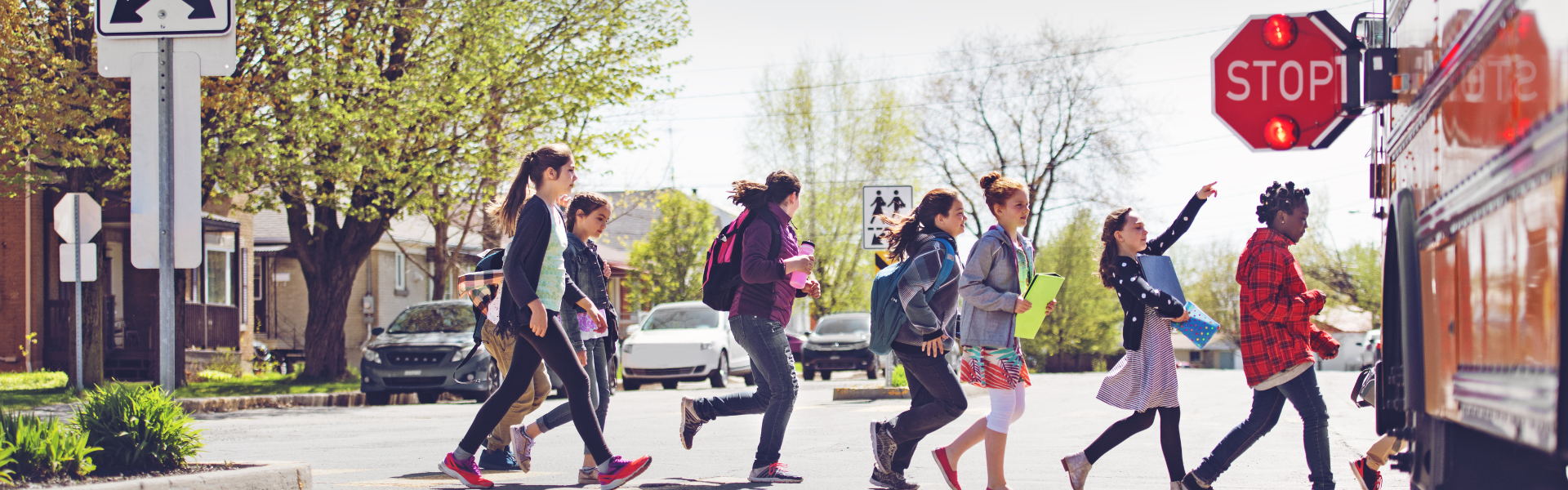 students entering school bus