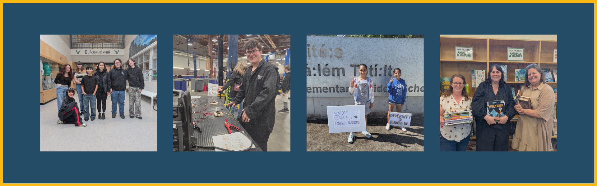  A series of photos of teachers and students