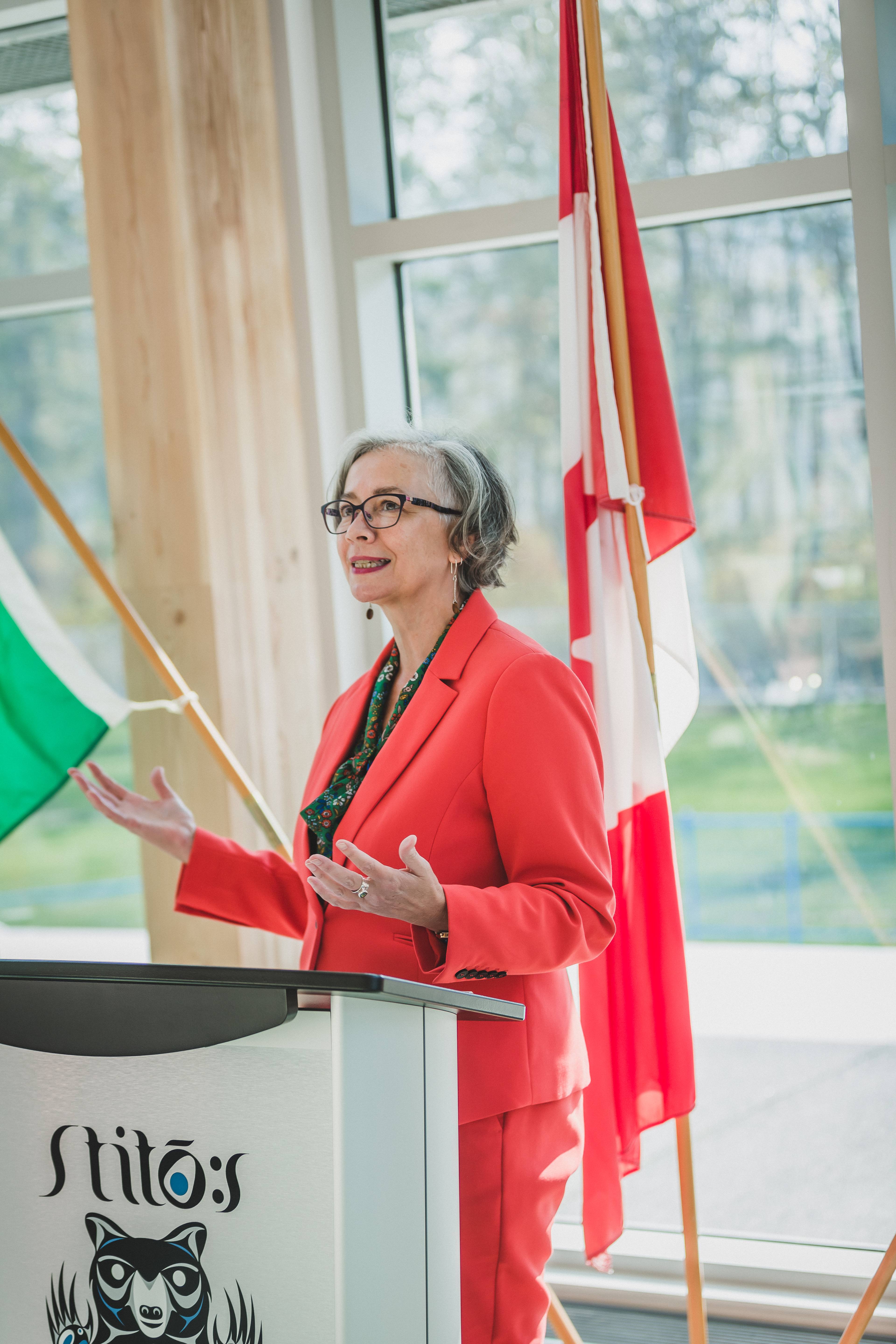 Minister Whiteside speaking at event