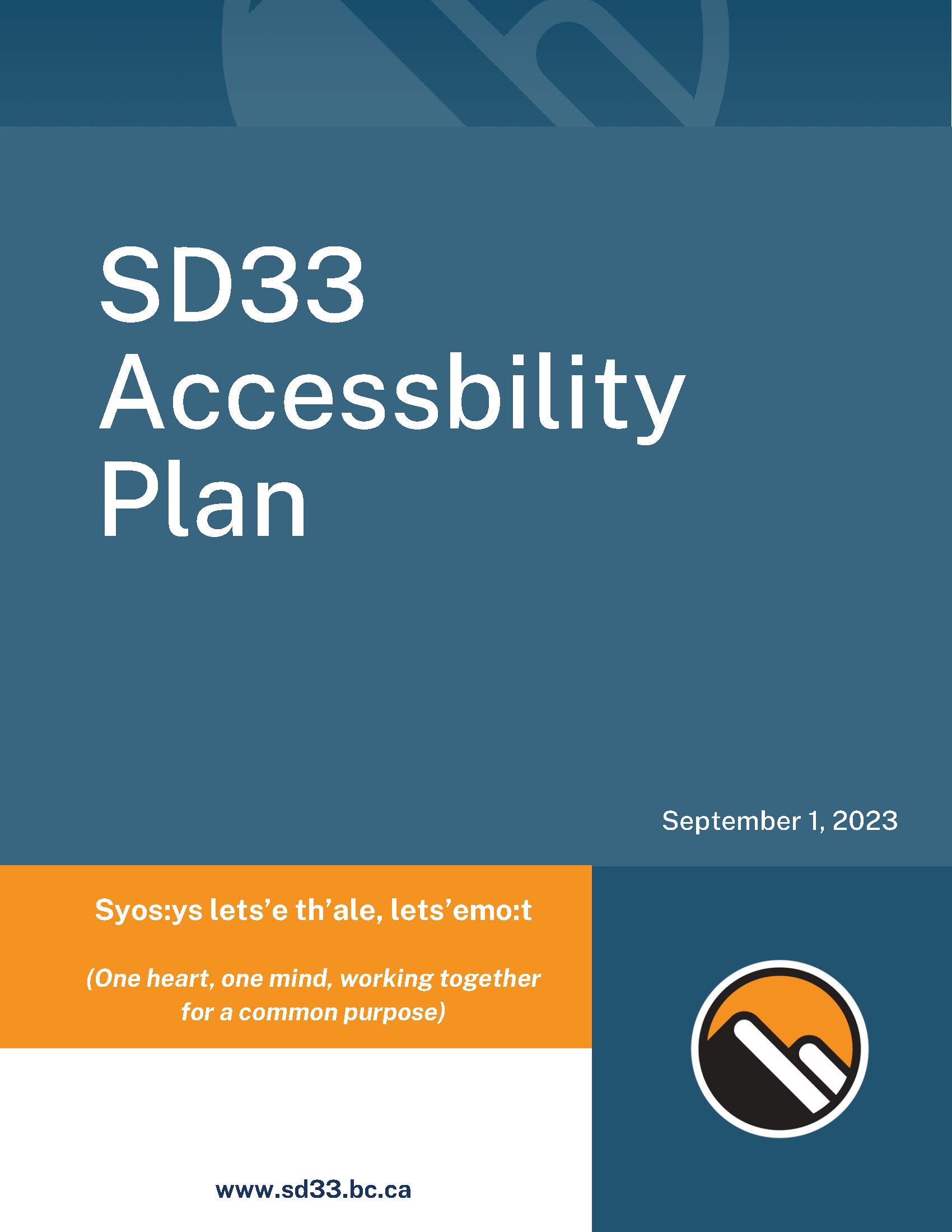 Cover page image for SD33 Accessibility Plan