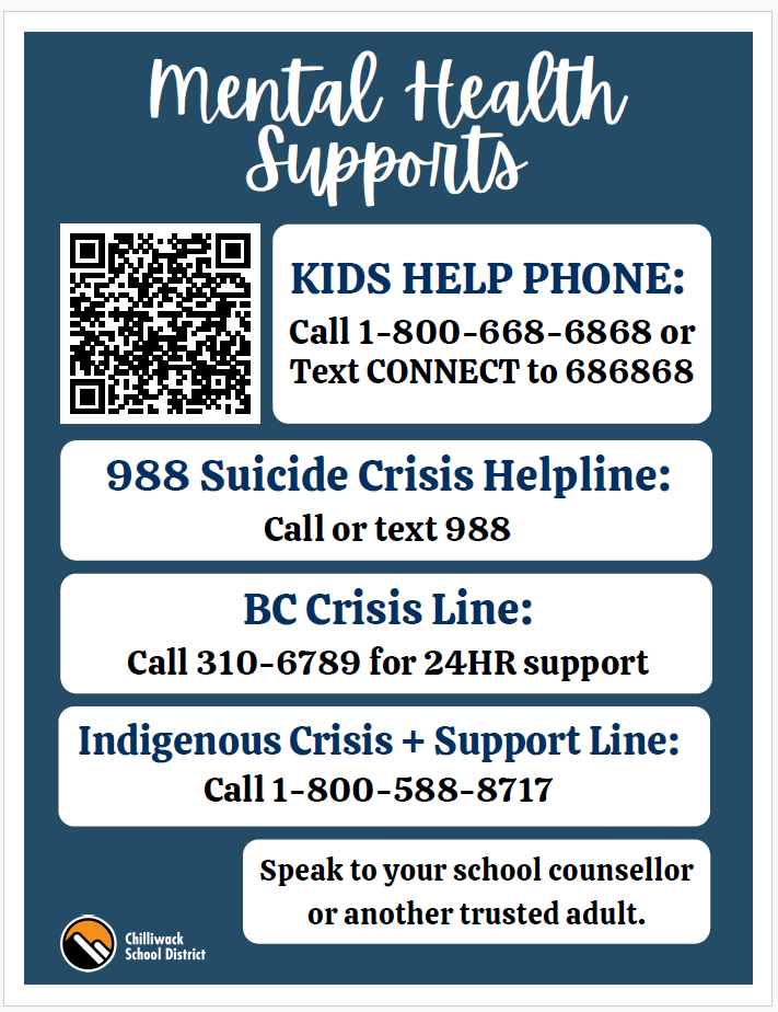Mental Health Supports poster with QR code